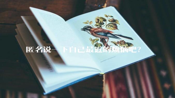 匿名说一下自己最近的烦恼吧？